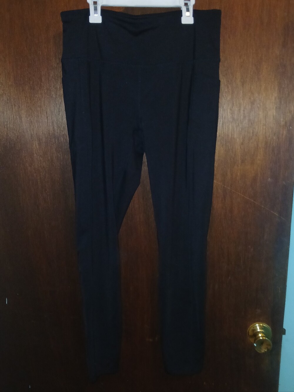 Black RBX Active High-Waist Workout Leggings w/ Pockets, Size L